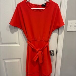DKNY Vibrant Red High Low Dress